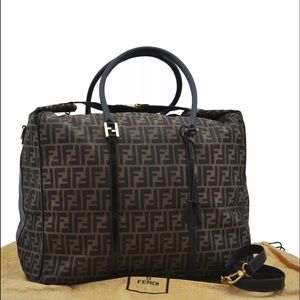 Authentic Fendi Zucca travel shoulder bag